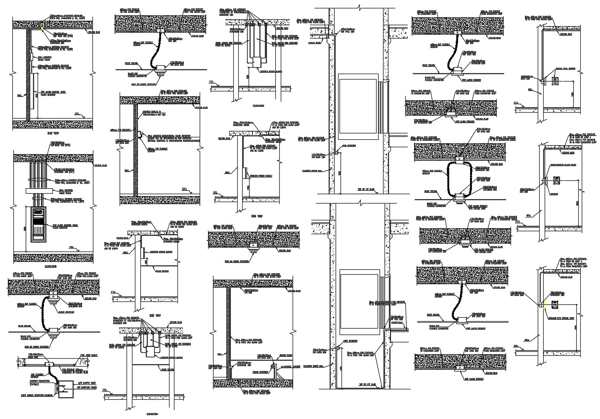 Fire Alarm Wall Installation Dwg File Cadbull 3177