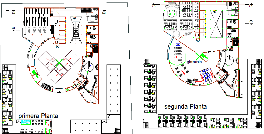 First and second floor layout plan details of shopping mall dwg file ...