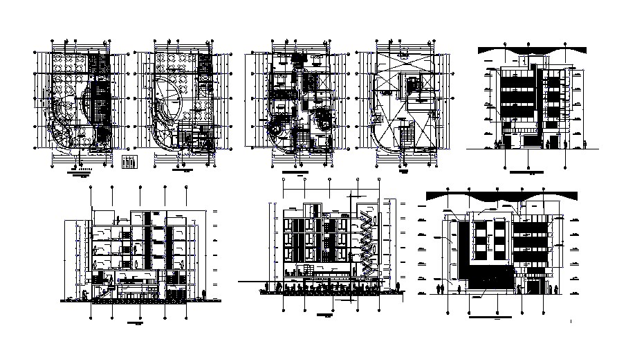 Five flooring luxuries hotel detailed architecture project dwg file ...