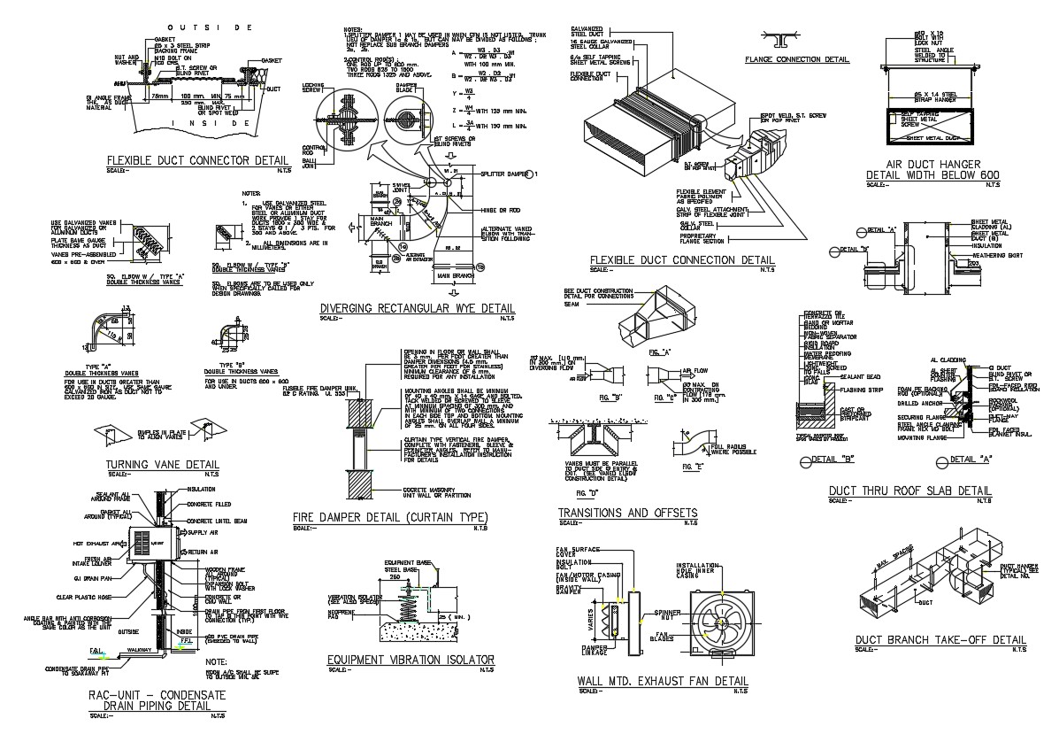 A Flexible Duct Connector Detail Drawing Is Given In - vrogue.co