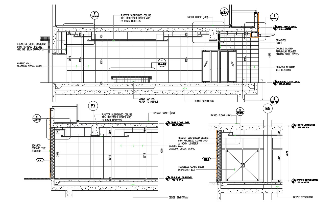 Floor Level Building Section Drawing