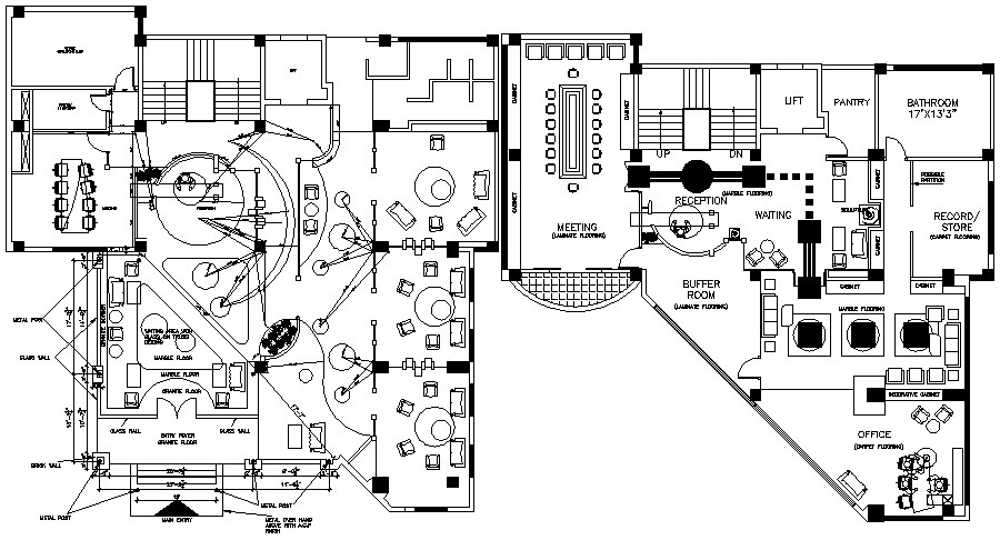 2 Story Commercial Office Building Plans In Autocad Files Cadbull