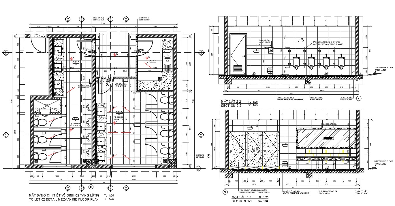 Public toilet plan in AutoCAD file - Cadbull