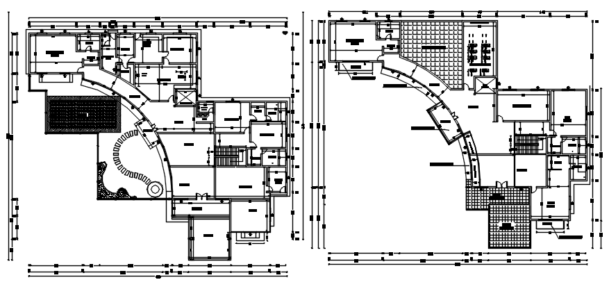 Floor plan of residential building 47 09mtr x 45 26mtr 