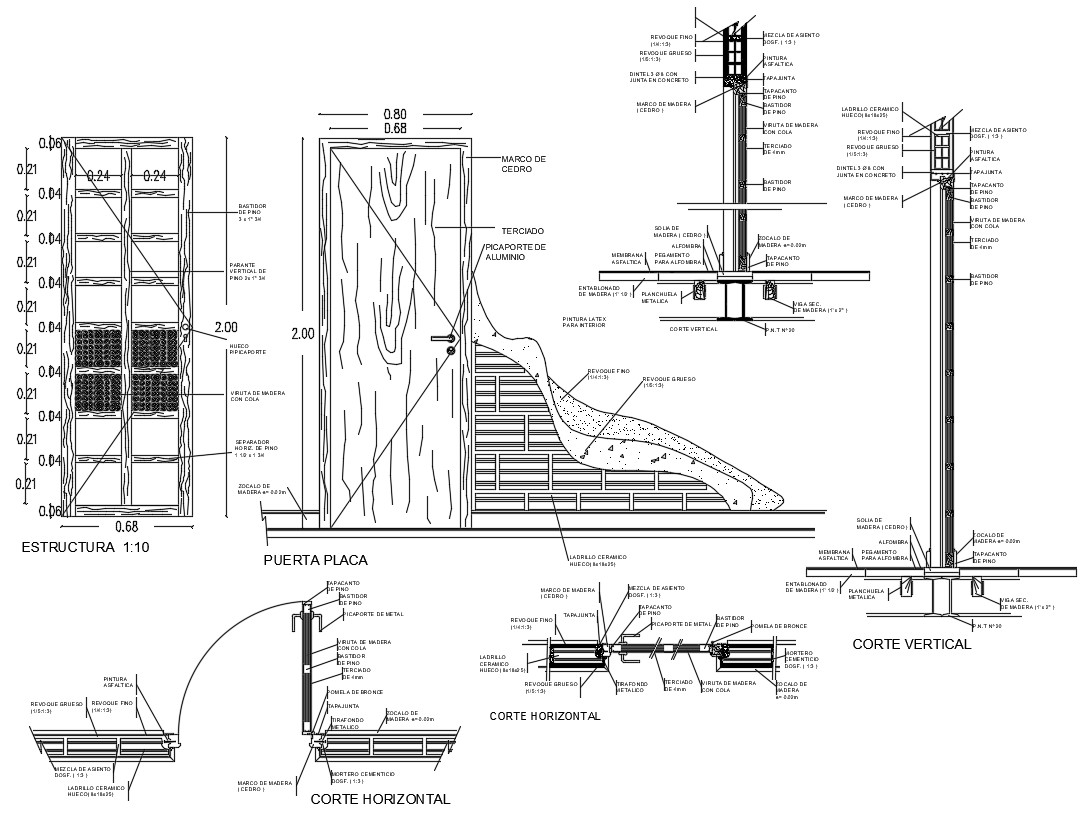 Flush Door CAD Drawing - Cadbull