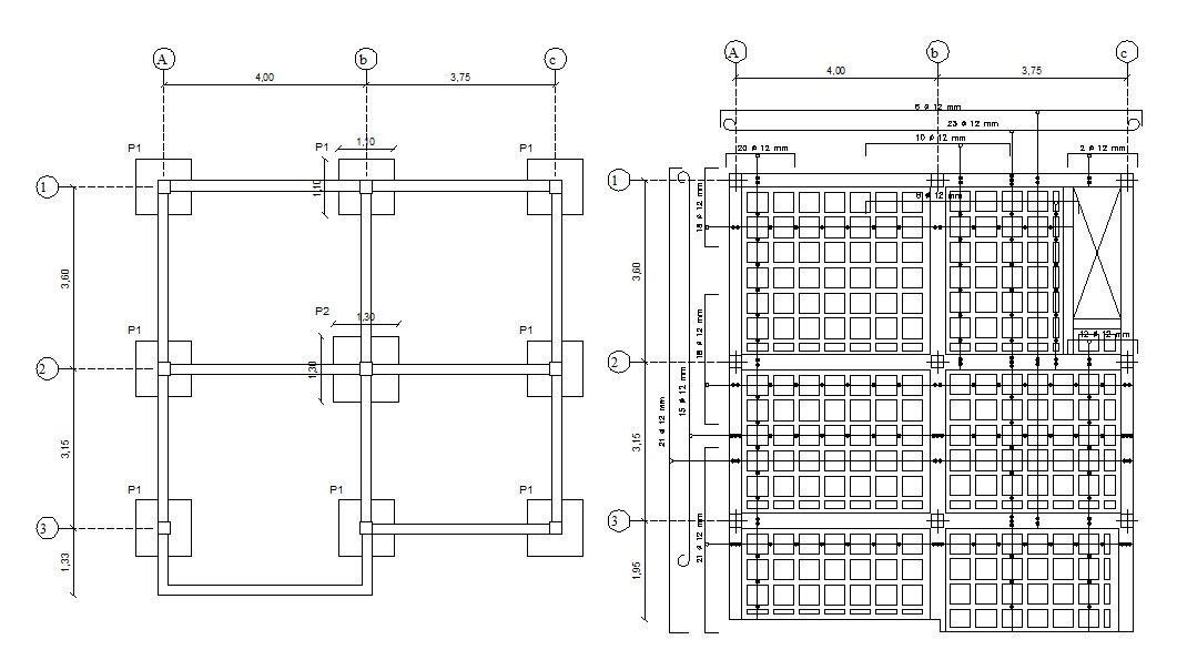 Footing Design Plan Download AutoCAD drawing - Cadbull