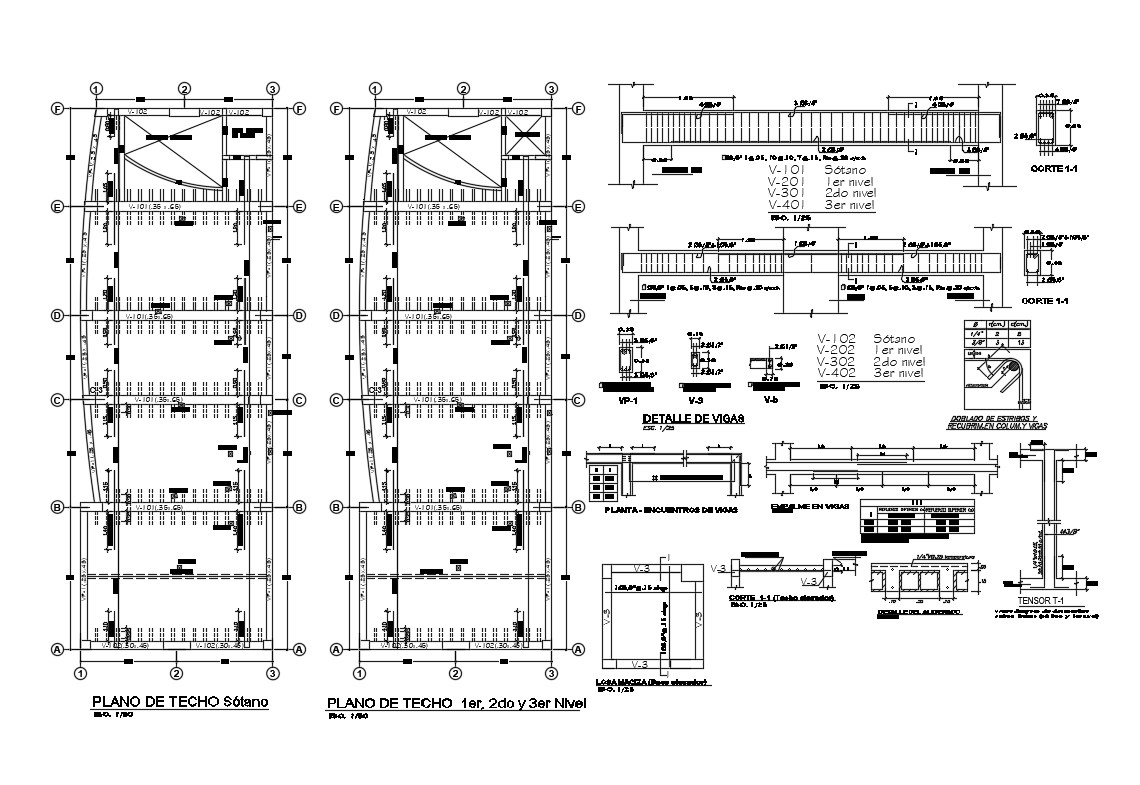 Foundation plan construction details with concrete beam dwg file - Cadbull