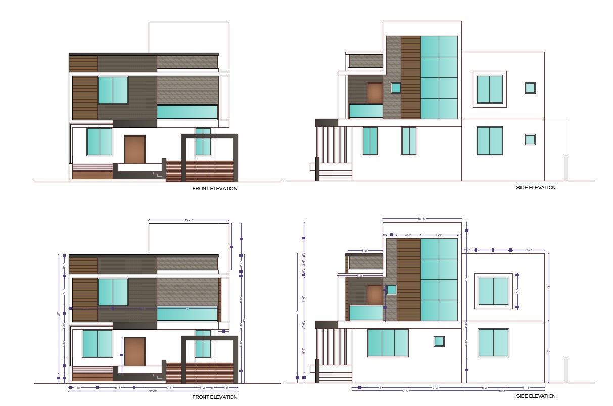 Luxury Villa Side Elevation Plan Details Autocad File Cad Drawing ...