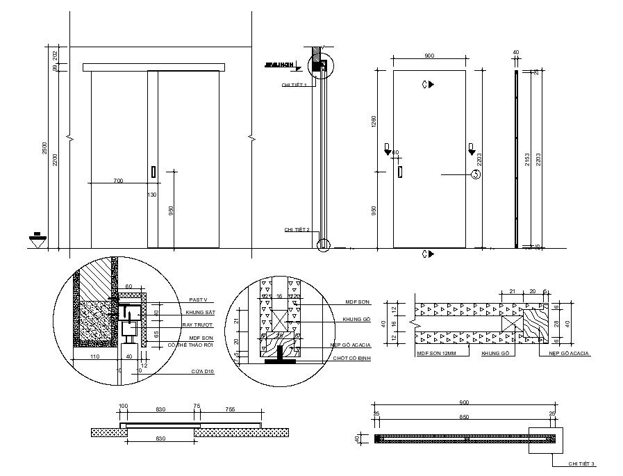 Free Door Fixing Detail DWG File Cadbull