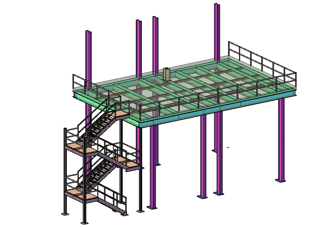 Free Download 3D CAD Drawing Of MS Temporary Structure Design AutoCAD ...