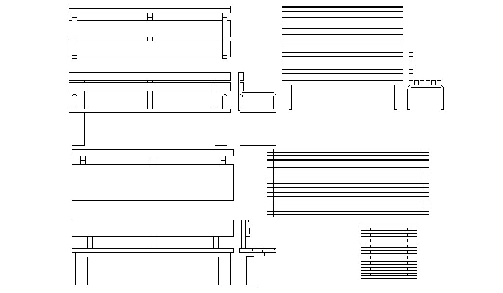 Free Download Benches Elevation Design DWG File Cadbull