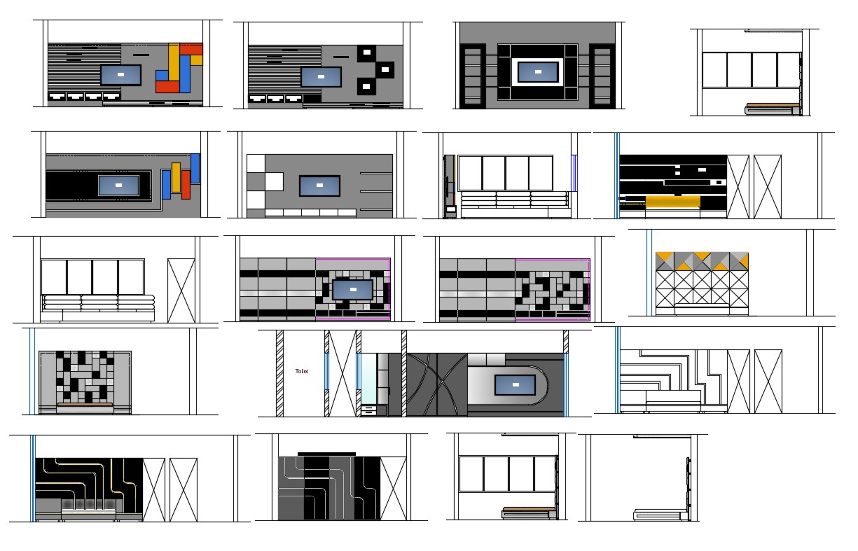 Drawing And Bed Room Furniture Interior Design Autocad File