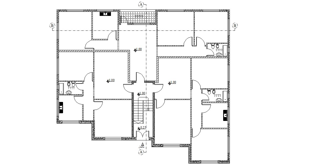 Free Download Residential Building Planning AutoCAD Drawing - Cadbull