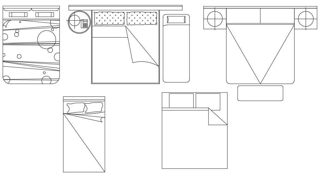 Free Download Autocad Double Bed Blocks Cadbull