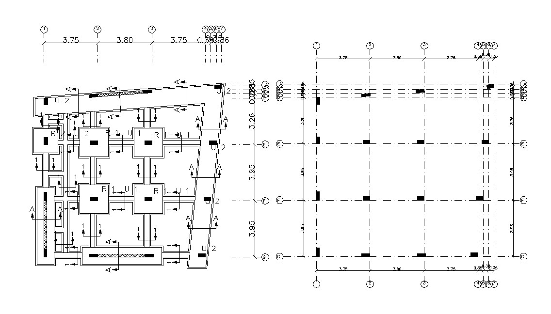 Free Download Foundation Plan Column Footing Design - Cadbull