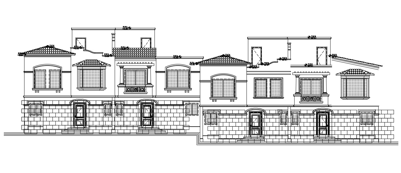 Front Elevation  Design  Of Twin  House  Cadbull