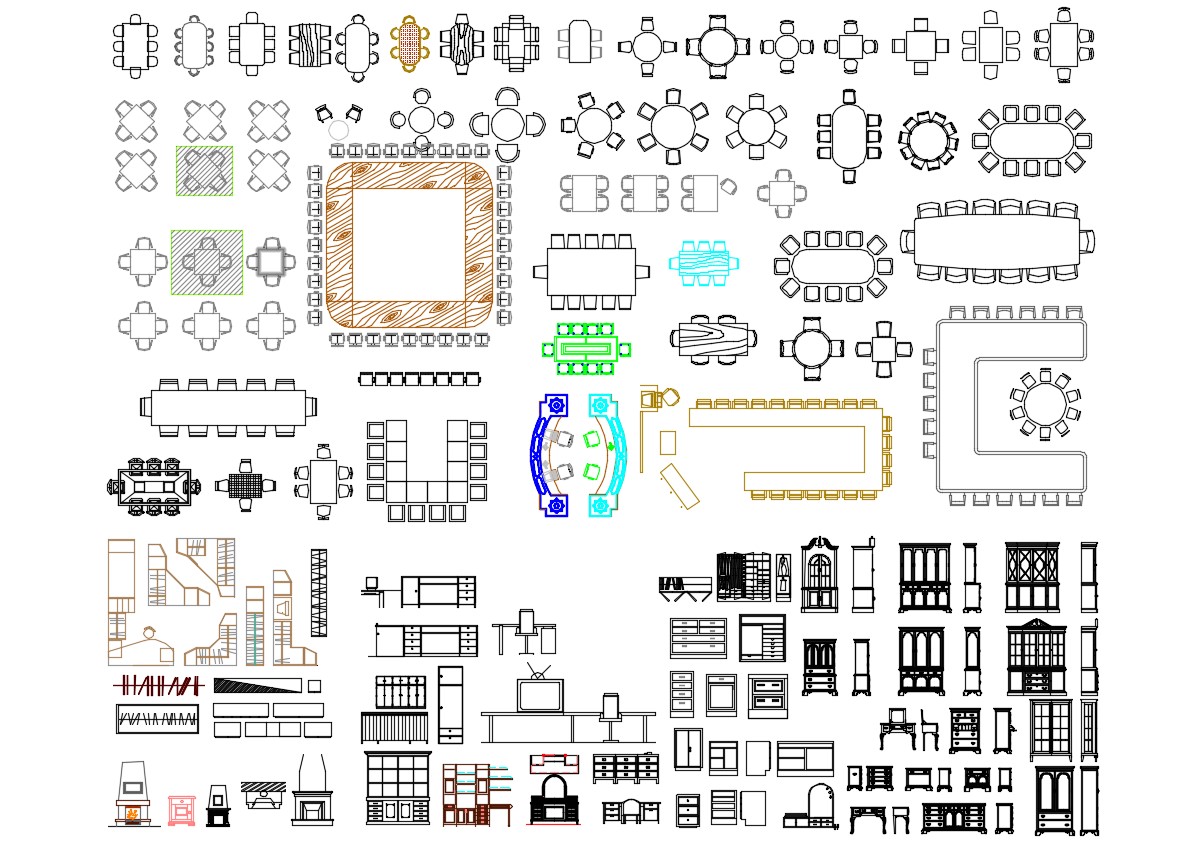 Furniture Table Free CAD Blocks Cadbull