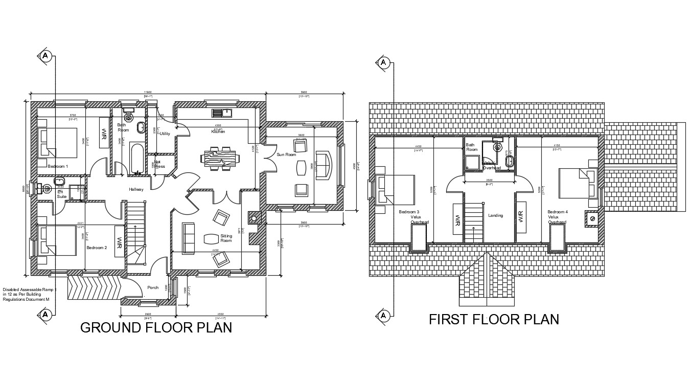 G 1 House Plan Cadbull