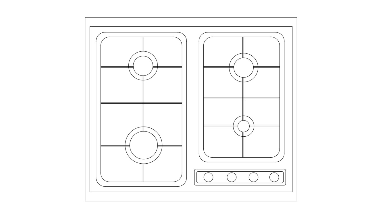 Gas-stove Kitchen CAD Blocks Free Download - Cadbull