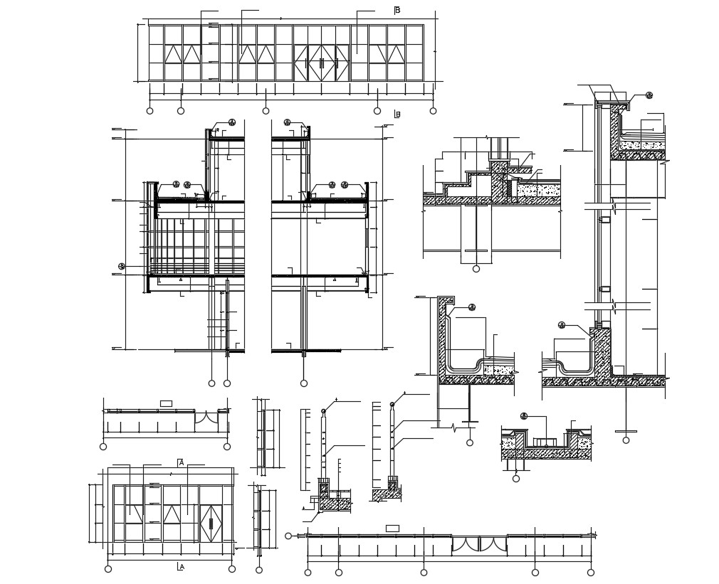 Gate Design Plan elevation and Section CAD Drawing - Cadbull