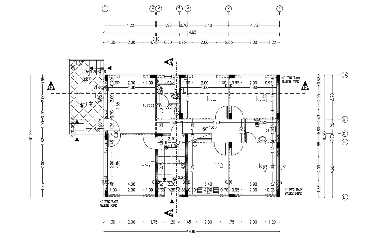 Ground Floor Plan Of Bungalow House Design With Dimension