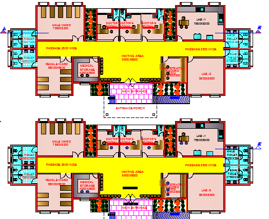 Ground and First Floor Plan of Primary Care Clinic Public