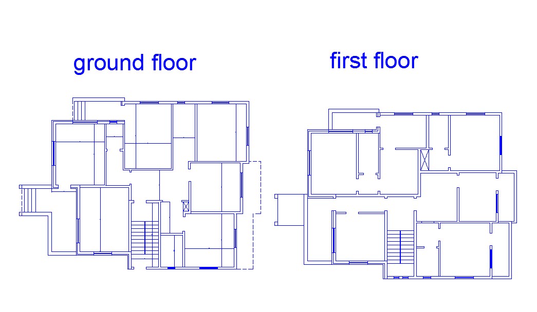 Ground and first floor framing plan details of house dwg
