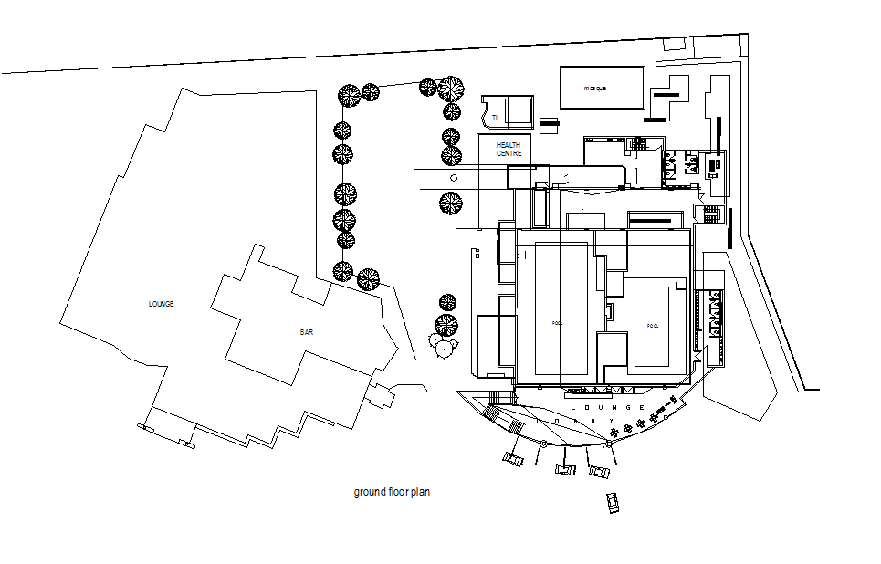 Ground Floor Commercial Building Plan Detail Dwg File Cadbull
