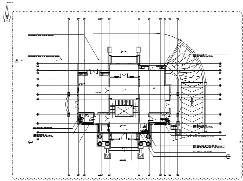 Ground floor plan with water supply system - Cadbull