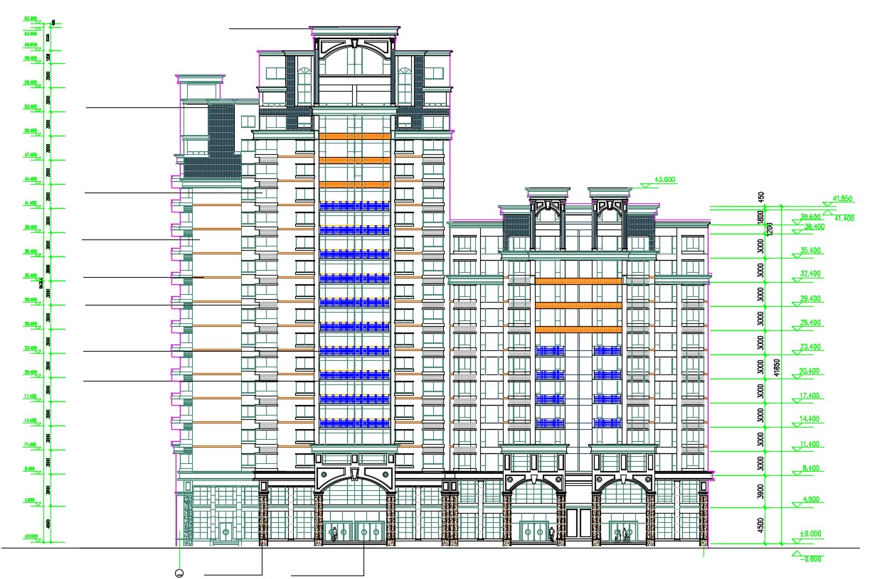 High Rise Elevation Luxury Apartment Homes Autocad File Cadbull My Xxx Hot Girl