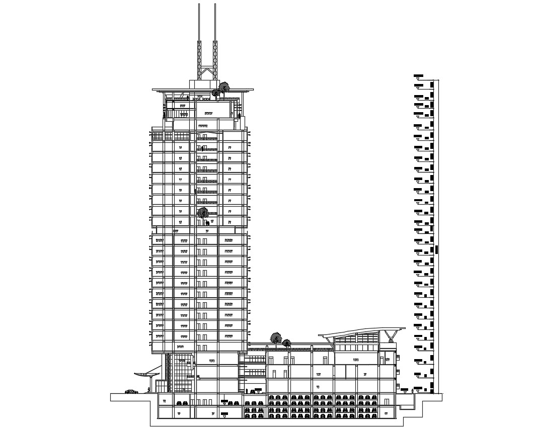 High Rise Building Section Drawing AutoCAD File - Cadbull