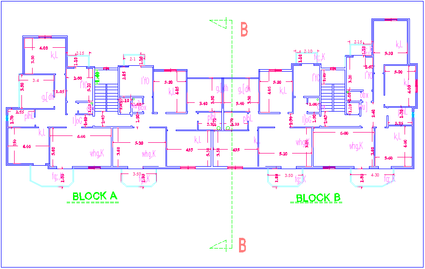 High Rise Building Architectural Plan With Block A And B Dwg File - Cadbull