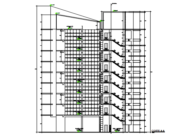 High Rise Building Section A A’ Detail Dwg File Cadbull