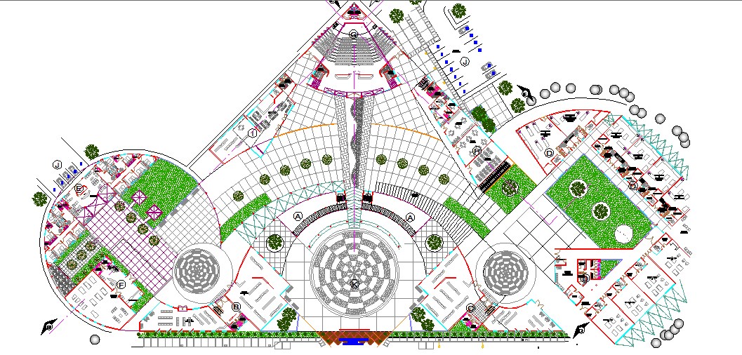 Higher education college building layout plan cad drawing details dwg ...