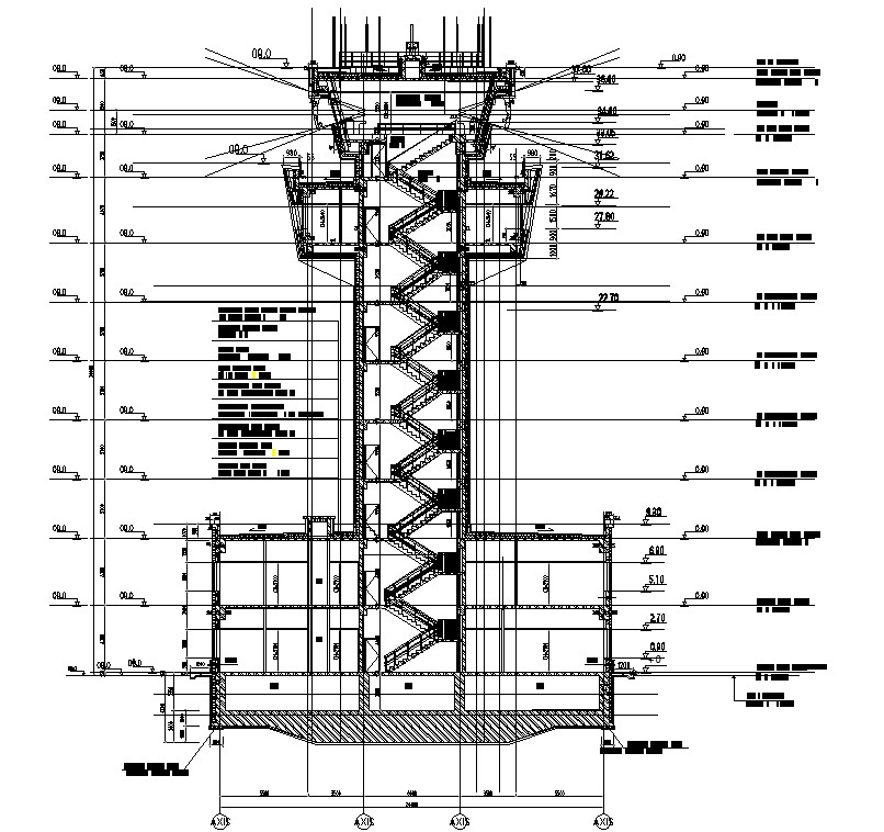 Highrise staircase section design DWG Drawing file is given in this ...