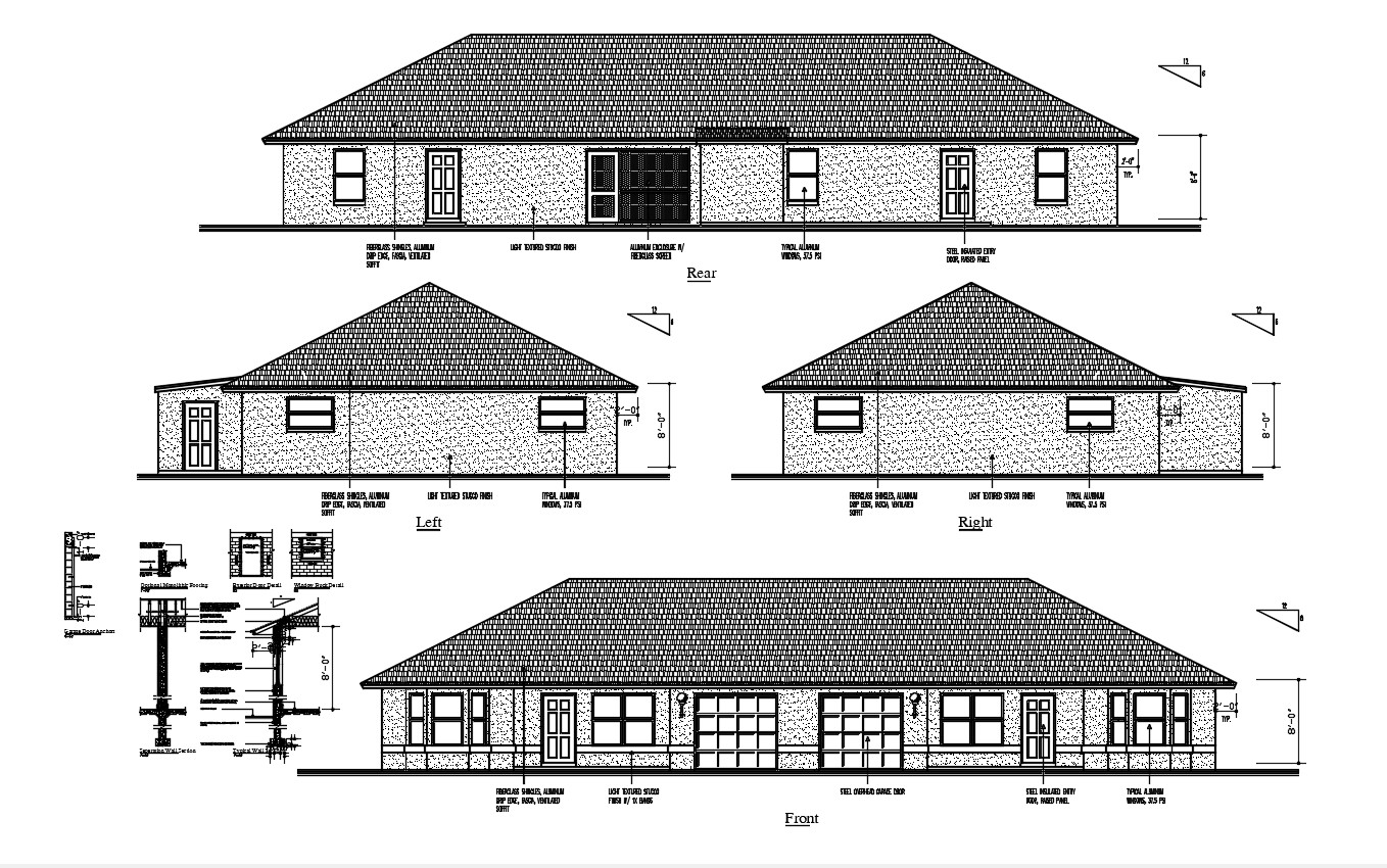 Home Elevation Design DWG File - Cadbull