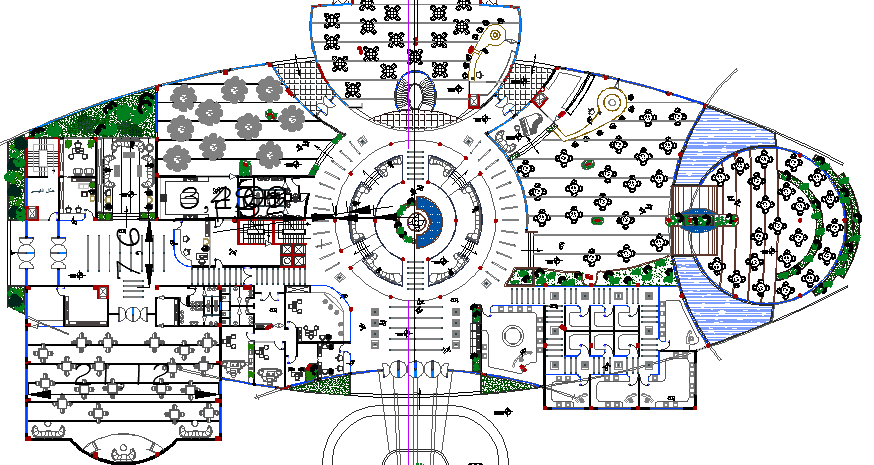 Architecture Hotel Layout Plan Dwg File Cadbull