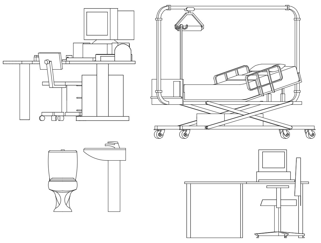 autocad blocks hospital furniture free download