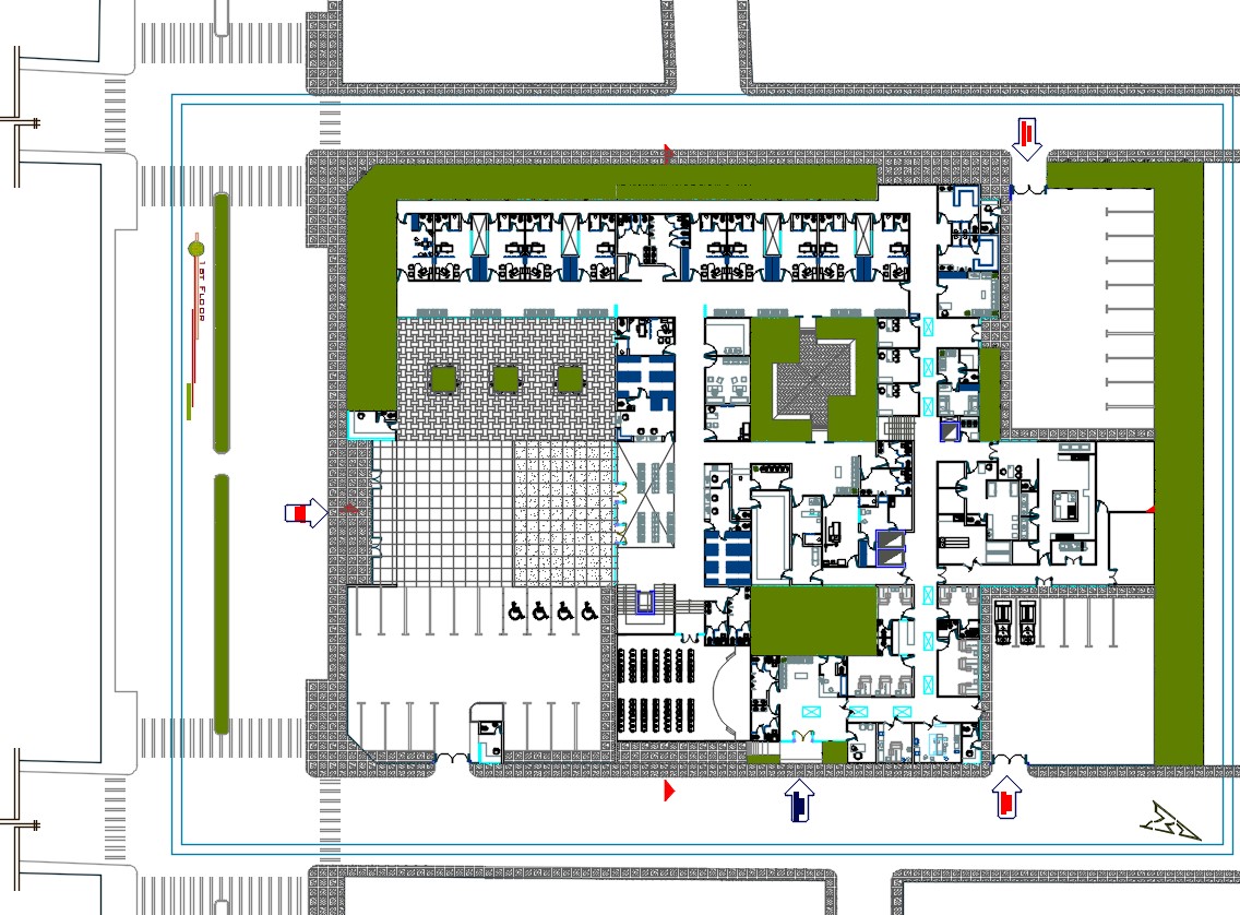 Hospital Ground Floor Plan DWG File Cadbull