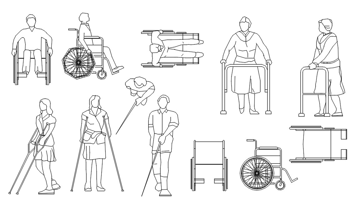 Hospital Patient CAD Blocks - Cadbull