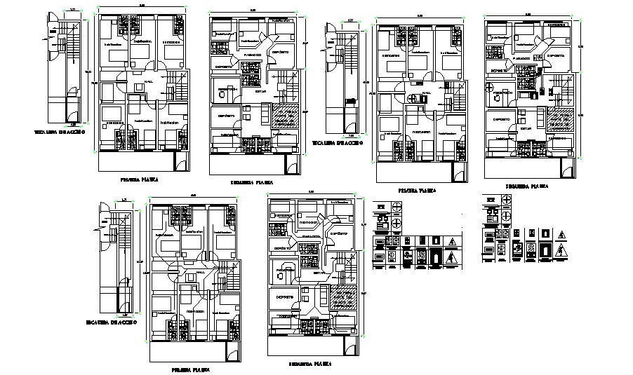 Hostel building floor plan, cover plan and auto-cad details dwg file