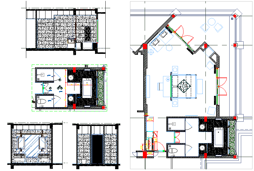 Hotel Bedroom plan dwg file Cadbull