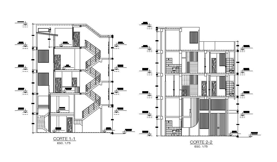 Hotel Section Drawing In AutoCAD File - Cadbull