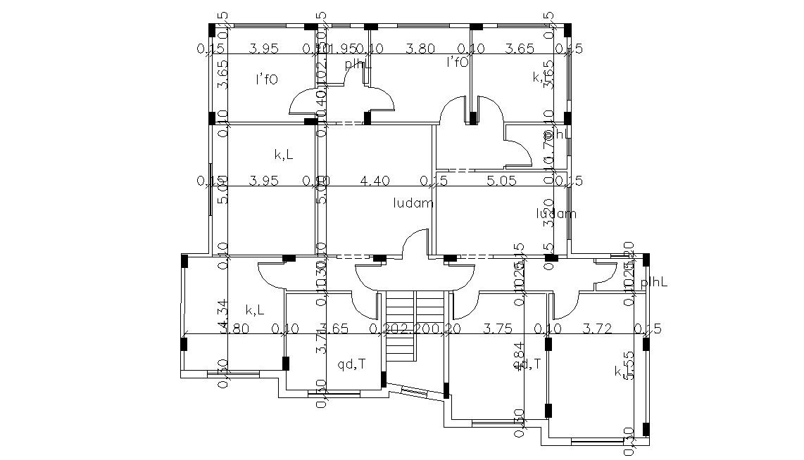  House  Column  Layout Plan  Drawing DWG File Cadbull