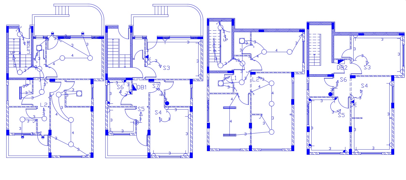  House  Electrical  Layout  With Column Plan  DWG File Cadbull