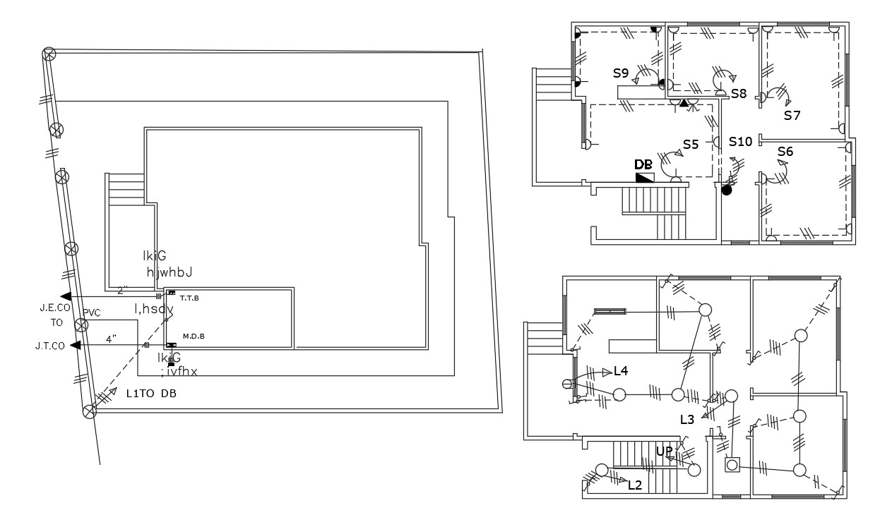 House Electrical Plan Template AutoCAD Drawing Cadbull