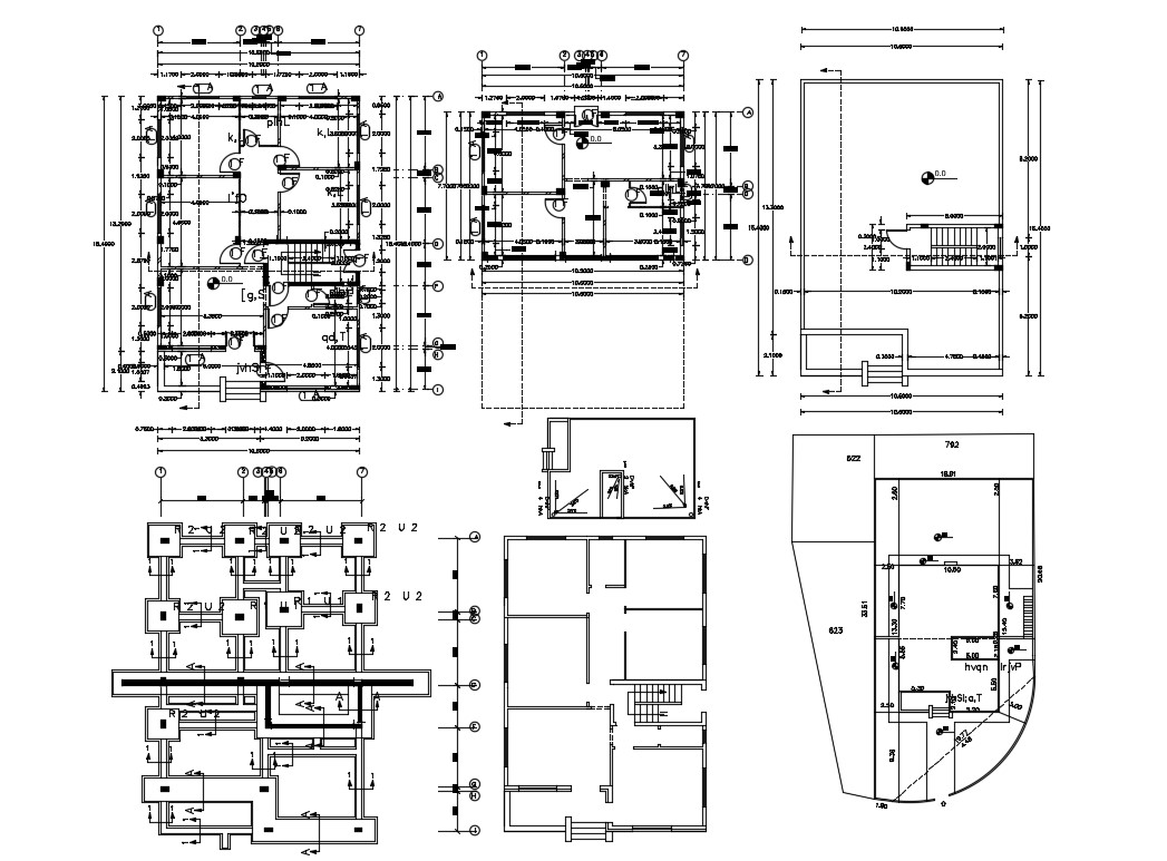  House  Foundation And Beam Layout Plan  Working  Drawing  DWG 