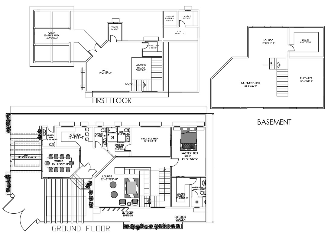  House  Layout  Plan  Cadbull