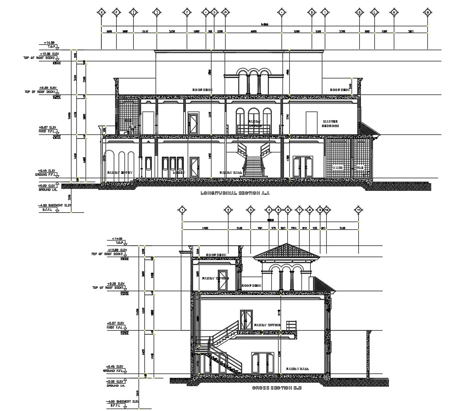 House Section Drawing CAD Plan Download - Cadbull