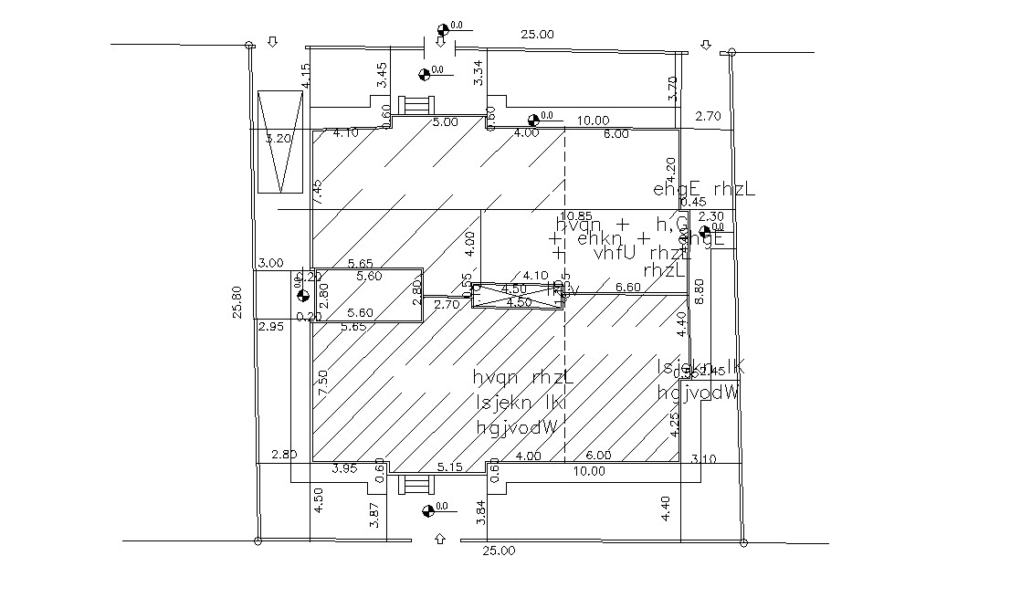 House Site Layout Plan With Margin Dimension AutoCAD Drawimg - Cadbull